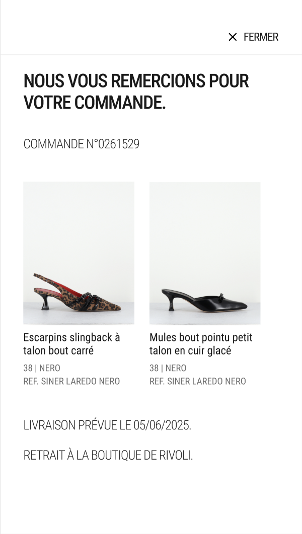 Étape 6 — Confirmation de commande