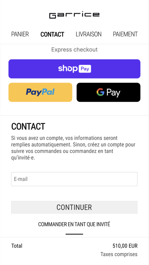 Étape 2 — Contact et identification