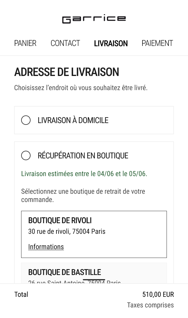 Étape 4 — Détail de la livraison