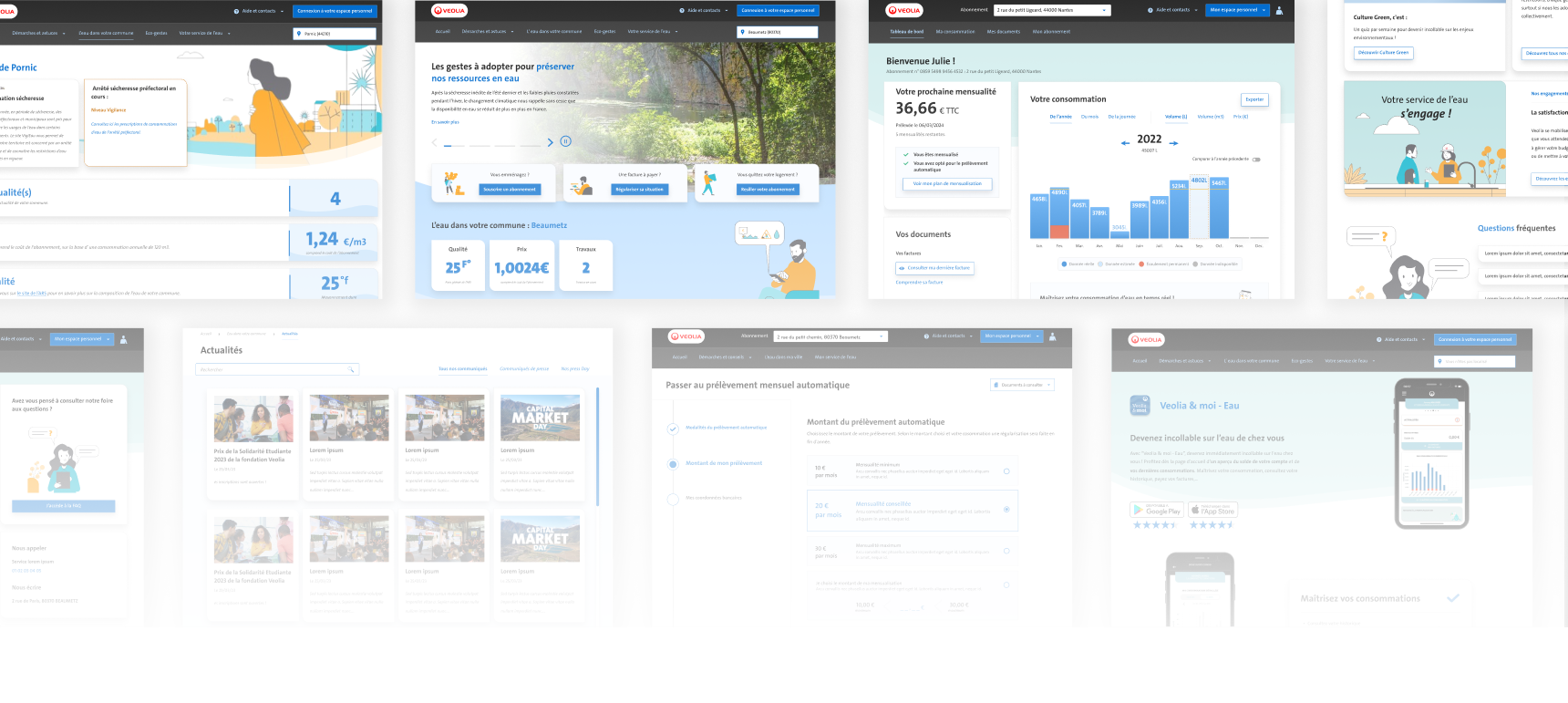 Captures du projet Veolia