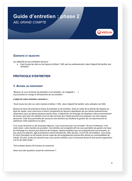 Guide d'entretien 1